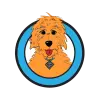 Depicts a cute golden doodle illustration.